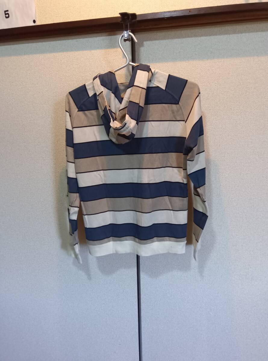 サイズ42■LACOSTEr/ラコステ■スナップボタンパーカー■ボーダー　used●送料無料●レディース_画像2