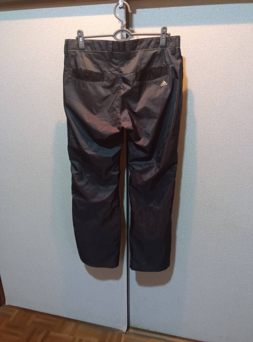 W88*adidas / Adidas # длинные брюки дождь брюки * черный #used* бесплатная доставка *