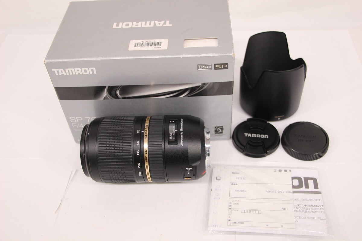 099 k5515 TAMRON タムロン SP 70-300mm F/4-5.6 Di USD for SONY A005S ソニー用 望遠ズームレンズ 動作品_画像1
