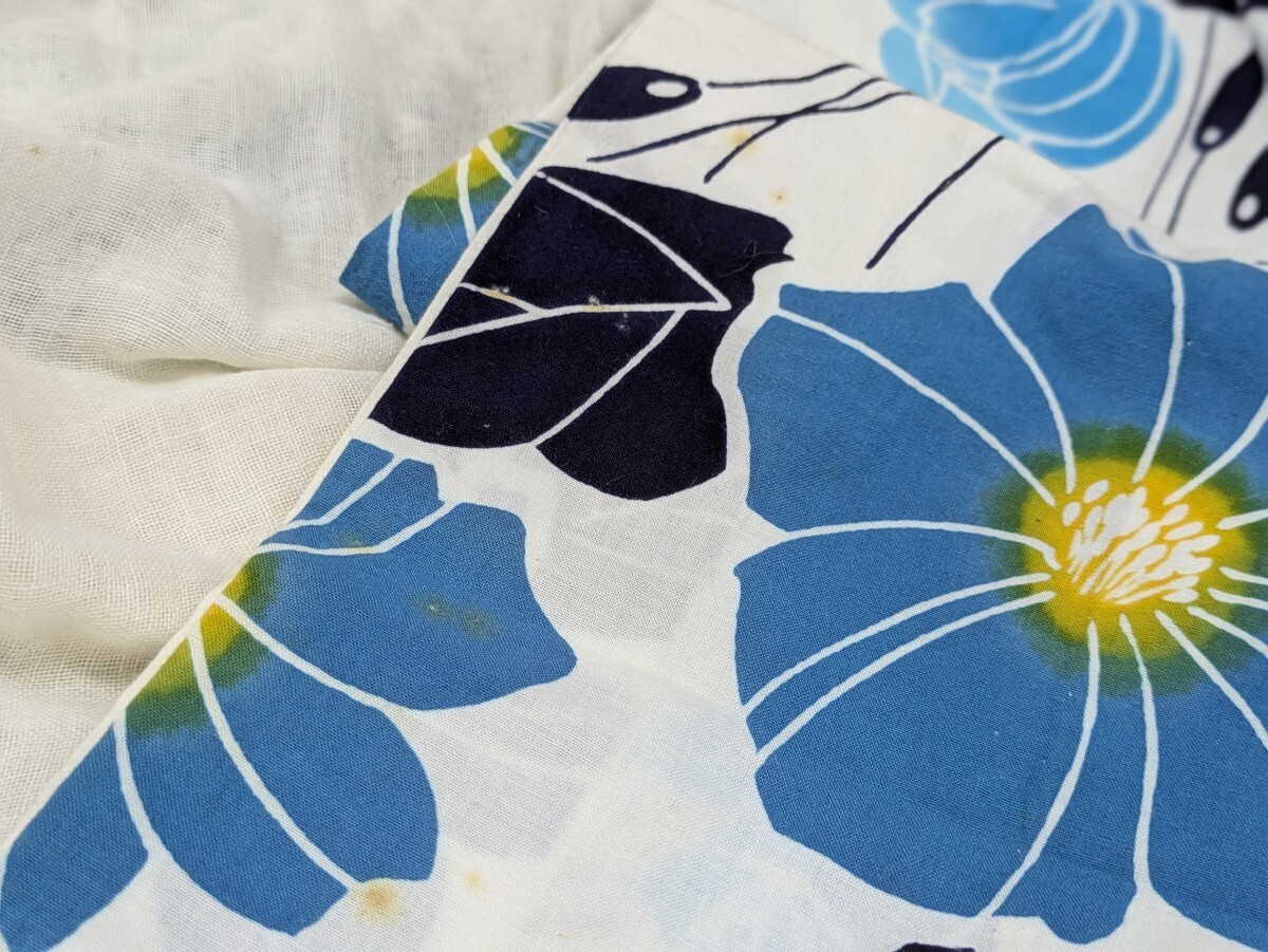 浴衣 ゆかた 5枚 まとめ売り 和柄 花柄 扇子 レトロ柄 着物 和装 和服 リメイク 中古品 コレクション 夏祭り 奈良発_画像10