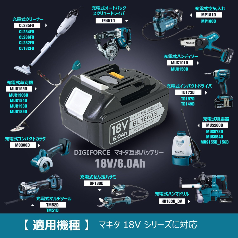 1円スタート 2個セット 最新版 BL1860B 18v 6.0Ah 6000mAh マキタ 互換 リチウムイオンバッテリー 蓄電池 高品質精密 PCB回路基板使用_画像8