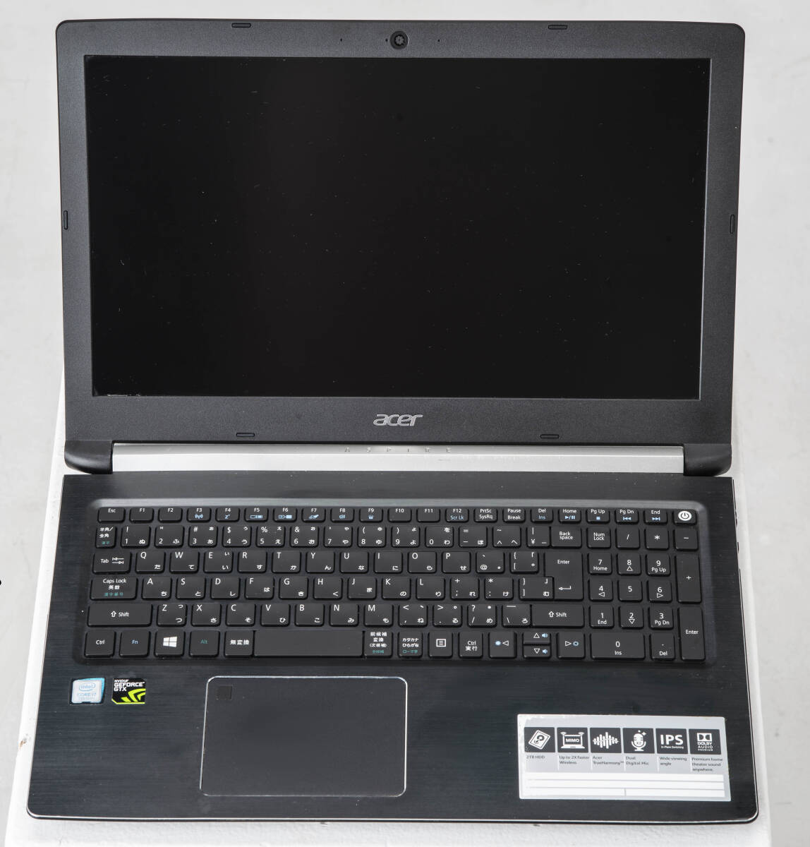 acer intel i7 7700HQ 12G GeForce GTX1050 ゲーミング　ノートPC A715-71G-75YK_画像3