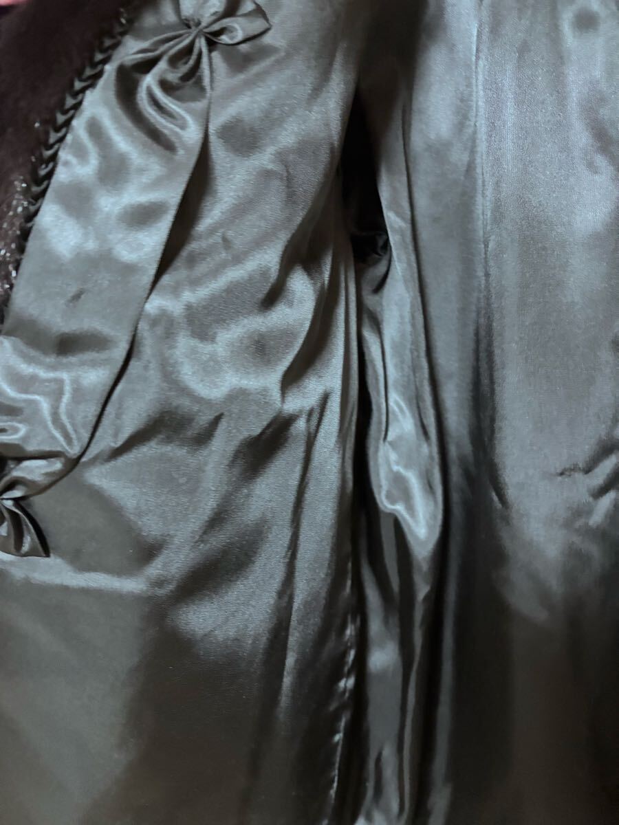 【AC-8】毛皮　3/4丈コート　ロングコート　Malvoisie　ダークミンク　ROTINY　現状品_画像3
