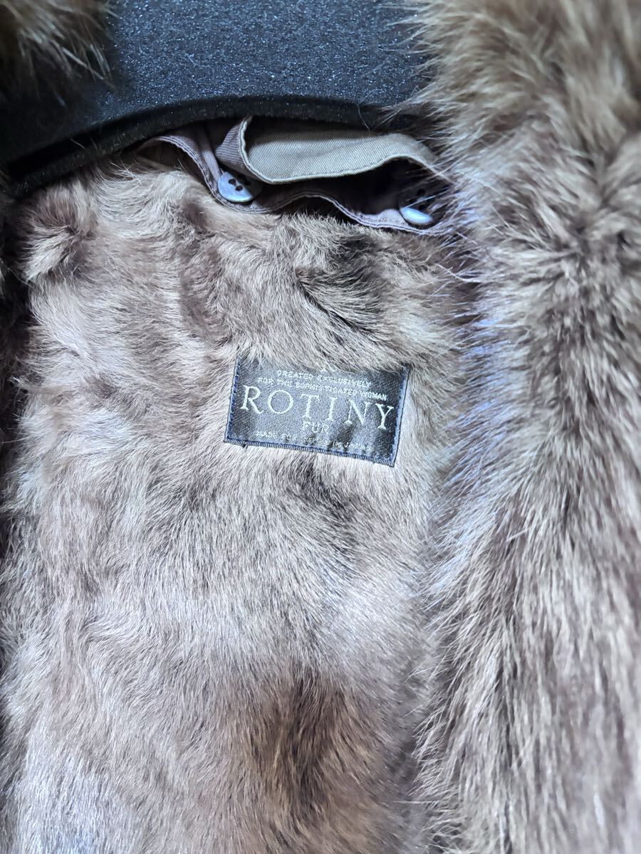 【AC-8】毛皮　3/4丈コート　ロングコート　Malvoisie　ダークミンク　ROTINY　現状品_画像7