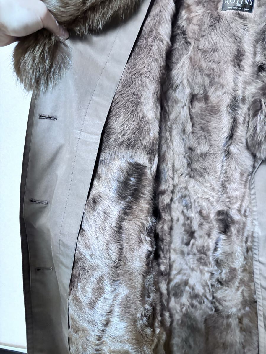 【AC-8】毛皮　3/4丈コート　ロングコート　Malvoisie　ダークミンク　ROTINY　現状品_画像8