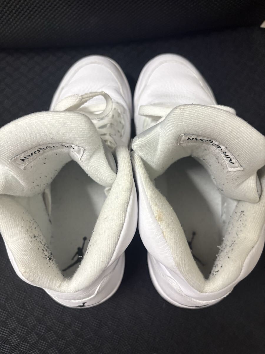 AIR JORDAN 5 RETRO WHITE/BLACK-METALLIC SILVER 27.5CM/ US9.5 ジャンク_画像2