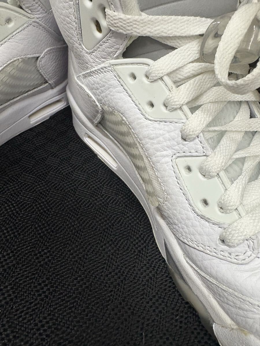 AIR JORDAN 5 RETRO WHITE/BLACK-METALLIC SILVER 27.5CM/ US9.5 ジャンク_画像3
