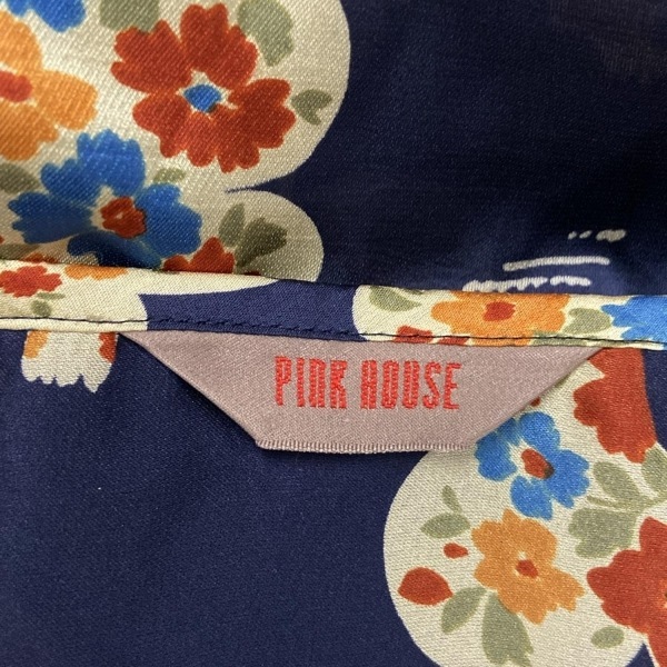 ピンクハウス PINK HOUSE 長袖カットソー - ネイビー×アイボリー×マルチ レディース Vネック/花柄/フリル 美品 トップス_画像3