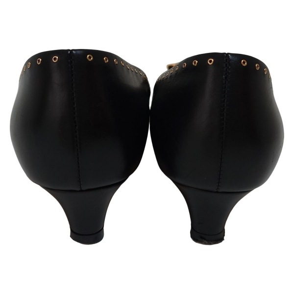 サルバトーレフェラガモ FERRAGAMO/SalvatoreFerragamo パンプス 4 D - レザー 黒×ゴールド レディース スタッズ 靴_画像3