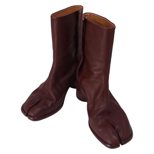 メゾンマルジェラ Maison Margiela ショートブーツ 36 S39WU0202 タビブーツ レザー ダークブラウン レディース 靴_画像2