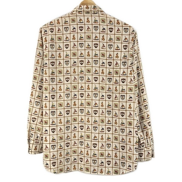バーバリーズ Burberry's 長袖シャツブラウス サイズ9 M - アイボリー×ブラウン×マルチ レディース エンブレム柄 美品 トップス_画像2