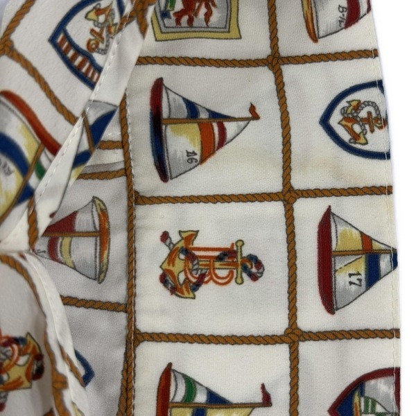 バーバリーズ Burberry's 長袖シャツブラウス サイズ9 M - アイボリー×ブラウン×マルチ レディース エンブレム柄 美品 トップス_画像7