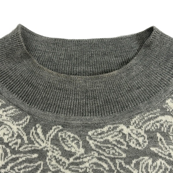 エルメス HERMES サイズ34 S - グレー×アイボリー レディース 長袖/ひざ丈/カシミヤ/シルク/ニット/トラ ワンピース_画像6