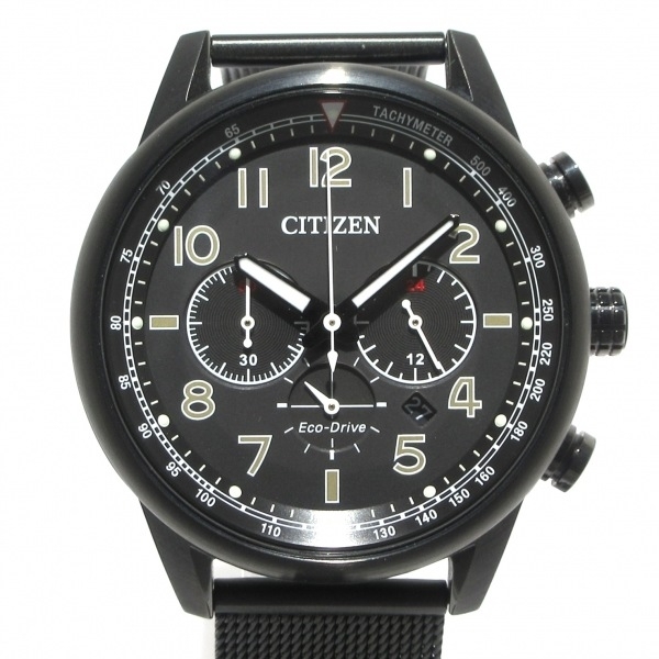 CITIZEN(シチズン) 腕時計■美品 - B620-S117399 メンズ クロノグラフ/エコドライブ/社外ベルト 黒_画像1