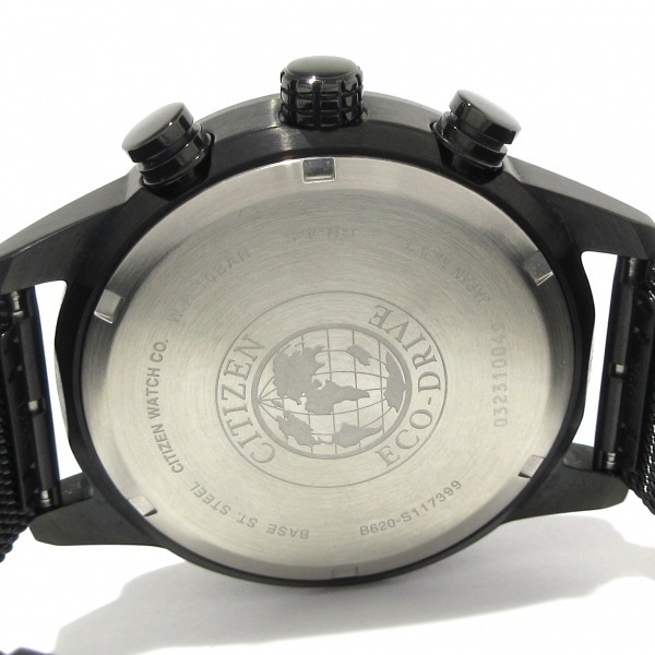 CITIZEN(シチズン) 腕時計■美品 - B620-S117399 メンズ クロノグラフ/エコドライブ/社外ベルト 黒_画像3