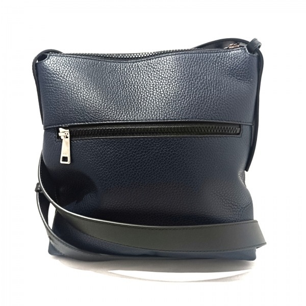 フルラ FURLA ショルダーバッグ - レザー ダークネイビー×黒 美品 バッグ_画像3