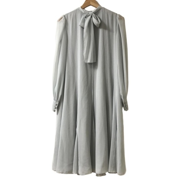 フォクシー FOXEY サイズ38 M 42409 - ライトブルー レディース ボウタイ/長袖/ひざ丈/シースルー ワンピース