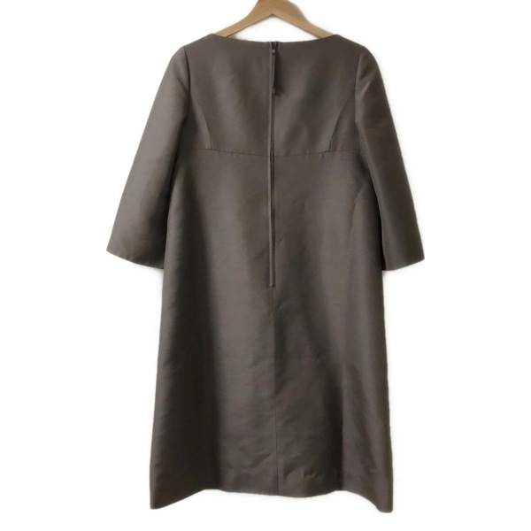 フォクシー FOXEY サイズ40 M 43229 - グレーベージュ レディース クルーネック/長袖/ひざ丈/リボン 美品 ワンピース_画像2