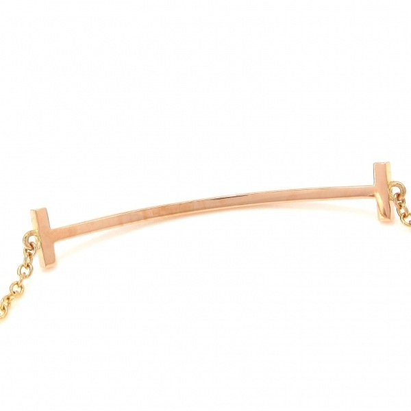磨き済み■ティファニー TIFFANY&Co. ブレスレット Tスマイルブレスレット K18PG×ダイヤモンド アクセサリー（腕）