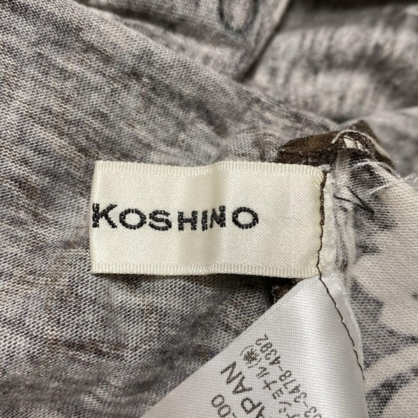 ヒロココシノ HIROKO KOSHINO スカートセットアップ - ダークブラウン×白×ライトブラウン レディース 花柄/一部シースルー/フリル_画像4