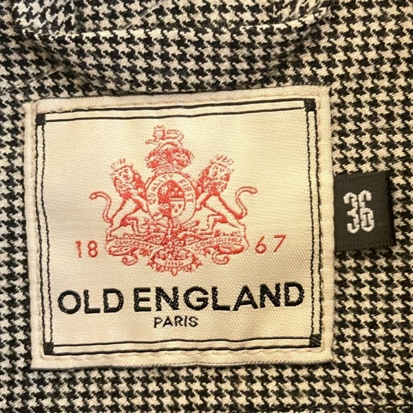 オールドイングランド OLD ENGLAND サイズ36 S - 黒×白 レディース 長袖/千鳥格子柄/春 コート_画像3
