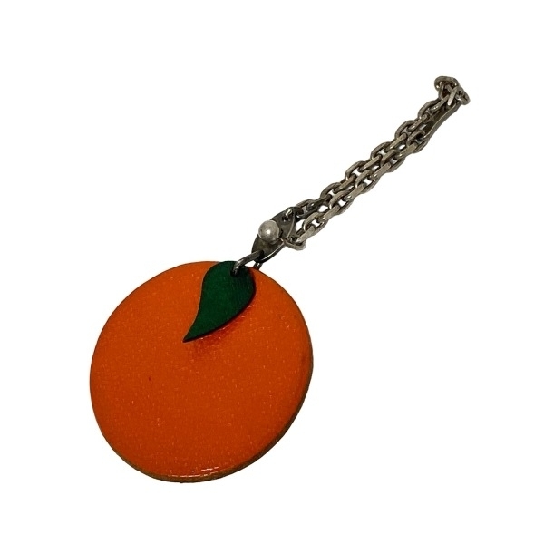Hermes HERMES брелок для ключа ( очарование ) фрукты брелок для ключа кожа orange × зеленый × серебряный брелок для ключа   Hermes HERMES брелок для ключа ( очарование ) фрукты брелок для ключа кожа orange × зеленый × серебряный брелок для ключа