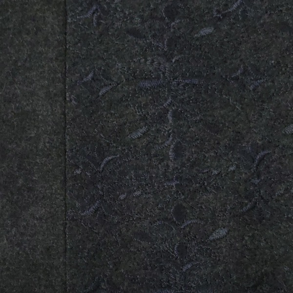  paul (pole) Stuart PaulStuart размер 6 M - темно-серый × темный темно-синий женский вырез лодочкой / длинный рукав / длинный / вышивка прекрасный товар One-piece 