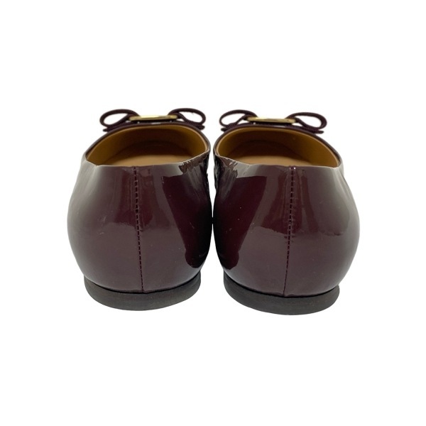 サルバトーレフェラガモ FERRAGAMO/SalvatoreFerragamo フラットシューズ 4 1/2 D - レザー ボルドー×ゴールド レディース ヴァラ 靴_画像3