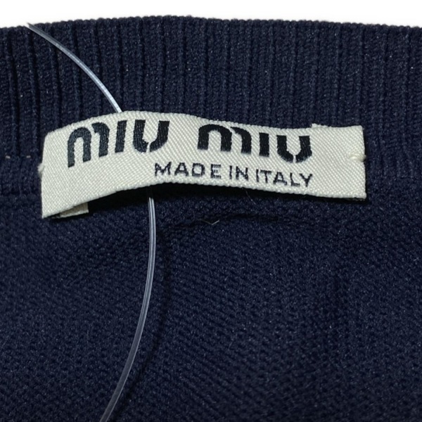 ミュウミュウ miumiu ノースリーブセーター/ニット サイズ40 M - ダークネイビー レディース Vネック 美品 トップス_画像3