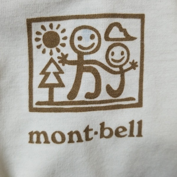 モンベル mont-bell 半袖Tシャツ サイズS - 白×ブラウン レディース クルーネック 美品 トップス_画像3