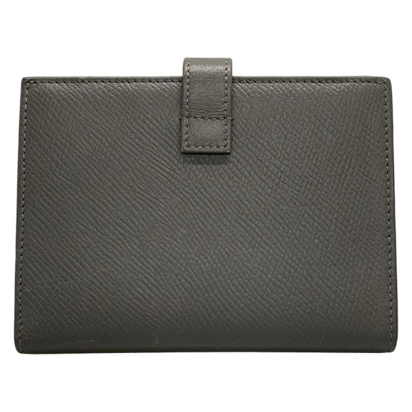 セリーヌ CELINE 2つ折り財布 ミディアム ストラップウォレット レザー グレー 財布_画像2