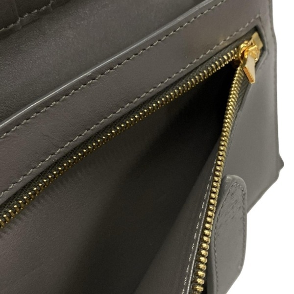 セリーヌ CELINE 2つ折り財布 ミディアム ストラップウォレット レザー グレー 財布_画像4