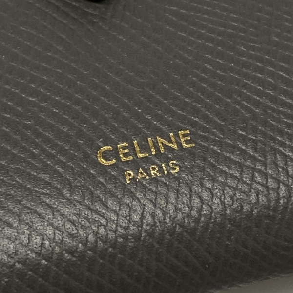 セリーヌ CELINE 2つ折り財布 ミディアム ストラップウォレット レザー グレー 財布_画像5