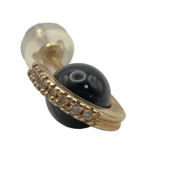 ヒロタカ Hirotaka ピアス - K10PG×ダイヤモンド×黒 ピアス(片側)/ダイヤ0.03カラット 美品 アクセサリー(耳)_画像1