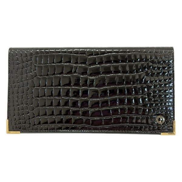 ダンヒル dunhill/ALFREDDUNHILL 札入れ - レザー 黒 クロコ型押し加工 財布_画像1
