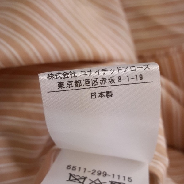 ドゥロワー Drawer 半袖シャツブラウス サイズ38 M - ライトブラウン×アイボリー×白 レディース ストライプ 美品 トップス_画像5