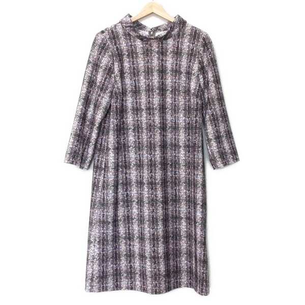 レリアン Leilian サイズ11 M - ライトパープル×ダークグレー×マルチ レディース 長袖/ロング 美品 ワンピース_画像1