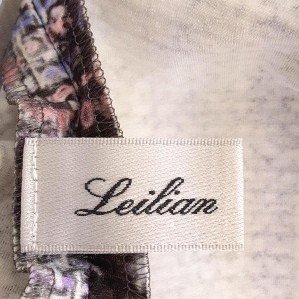 レリアン Leilian サイズ11 M - ライトパープル×ダークグレー×マルチ レディース 長袖/ロング 美品 ワンピース_画像3