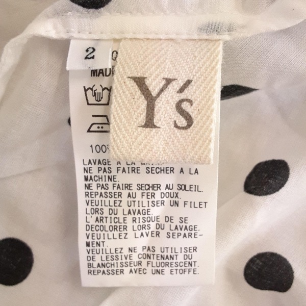 ワイズ Y's 半袖シャツブラウス サイズ2 M YA-B24-829 - 白×黒 レディース ドット柄/ボックスシルエット 美品 トップス_画像5