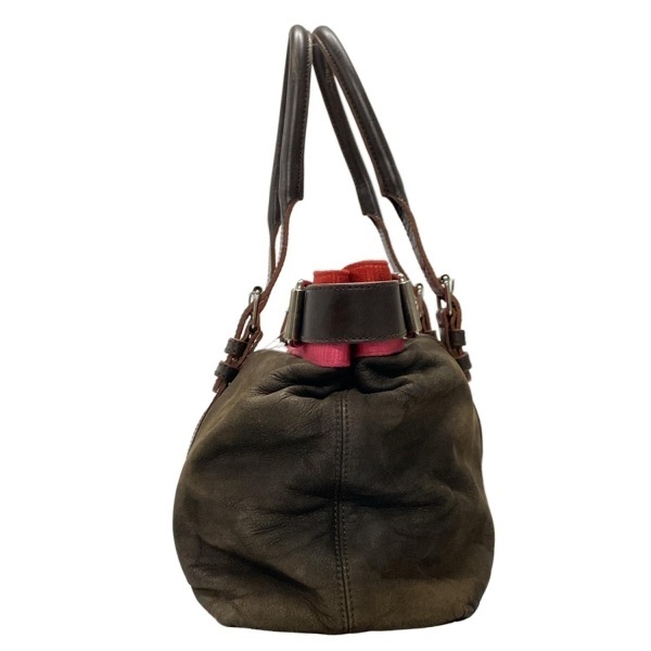 ロエベ LOEWE ハンドバッグ - レザー ダークブラウン×レッド×ピンク バッグ_画像2