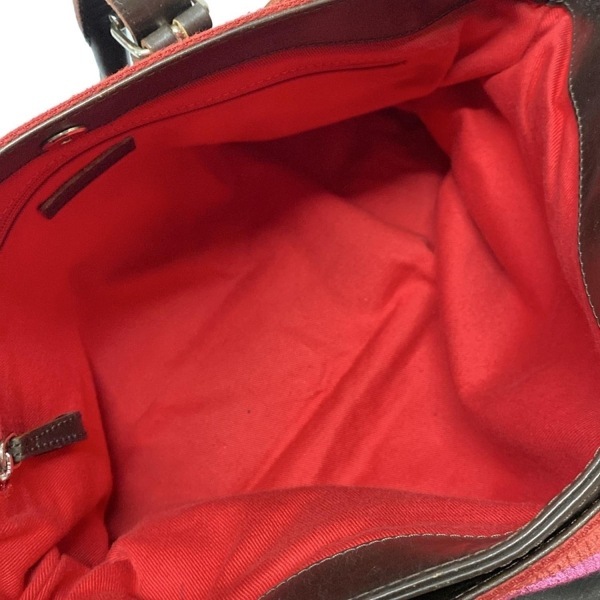 ロエベ LOEWE ハンドバッグ - レザー ダークブラウン×レッド×ピンク バッグ_画像6