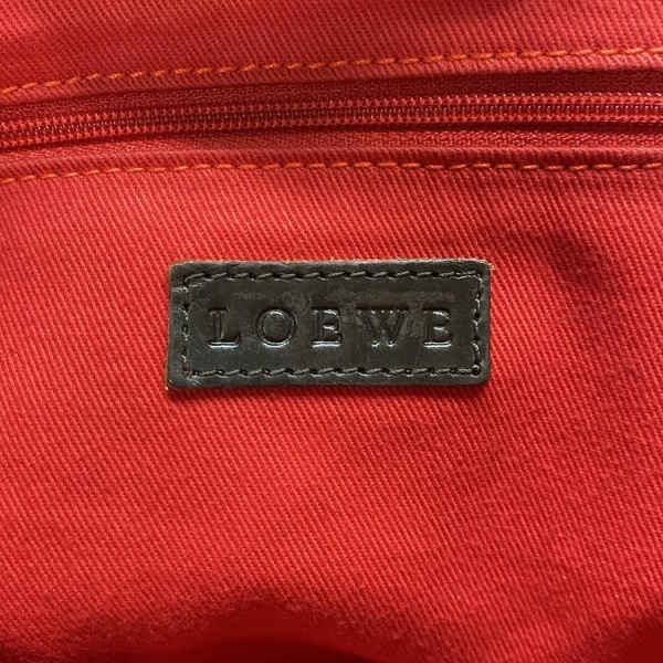 ロエベ LOEWE ハンドバッグ - レザー ダークブラウン×レッド×ピンク バッグ_画像7