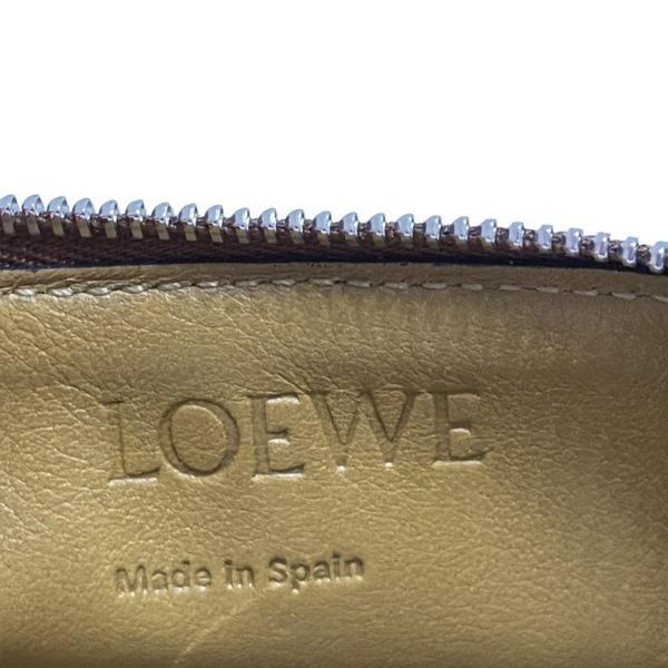 ロエベ LOEWE コインケース - レザー ブラウン×イエロー L字ファスナー/カードケース付き 財布_画像4