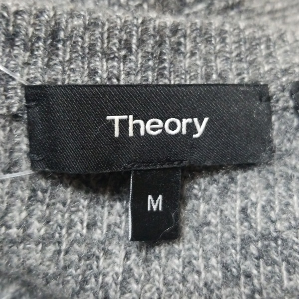 セオリー theory 長袖セーター/ニット サイズM - グレー×黒 レディース クルーネック/カシミヤ 美品 トップス_画像3