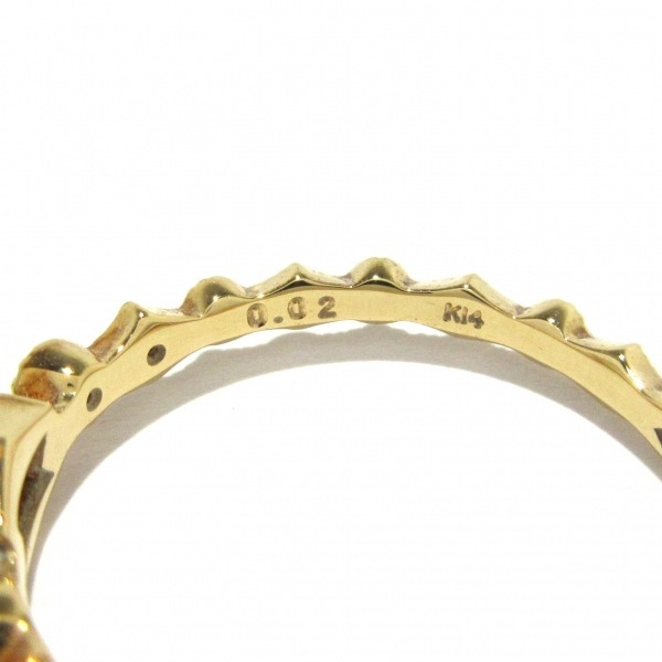 アガット agete リング 9 号 - K14YG×ダイヤモンド×ブルーグレー 総重量:1.3g/2Pダイヤ/ダイヤ0.02カラット アクセサリー(指)_画像6