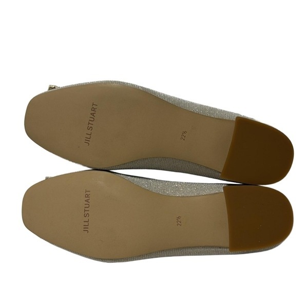 ジルスチュアート JILL STUART フラットシューズ 22 1/2 - シルバー×クリア レディース ビジュー/ラメ 新品同様 靴_画像4