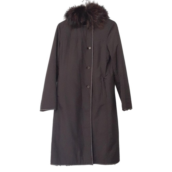 セオリー theory サイズ2 S - ダークブラウン レディース 長袖/ファー/冬 美品 コート_画像1