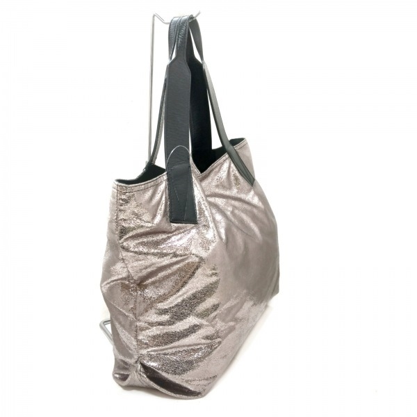 ステファンヴェルディノ STEPHANE VERDINO トートバッグ - レザー 黒×メタリックシルバー バッグ_画像2