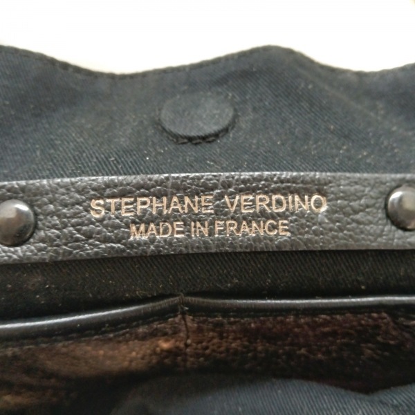 ステファンヴェルディノ STEPHANE VERDINO トートバッグ - レザー 黒×メタリックシルバー バッグ_画像8