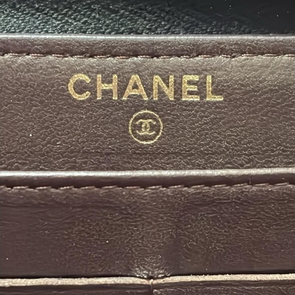 シャネル CHANEL 長財布 マトラッセ ラムスキン 黒×ゴールド ラウンドファスナー/ゴールド金具 財布